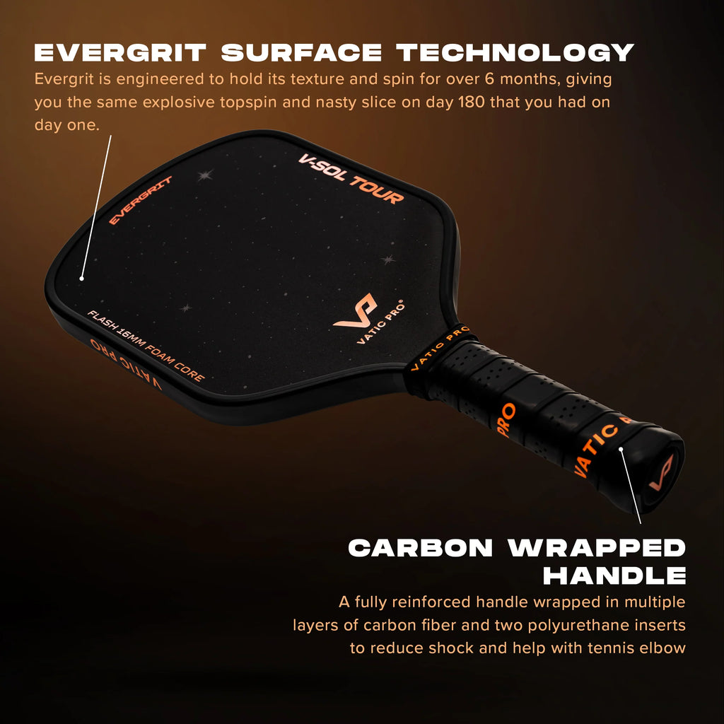 VATIC PRO V-Sol Tour with Evergrit (Flash-LH) (16mm) (Includes Paddle Cover)