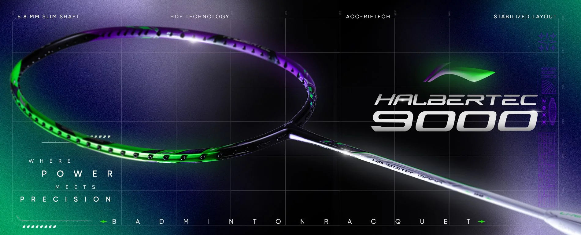 Li-Ning Halbertec 9000 4U Badminton Racket (Unstrung)