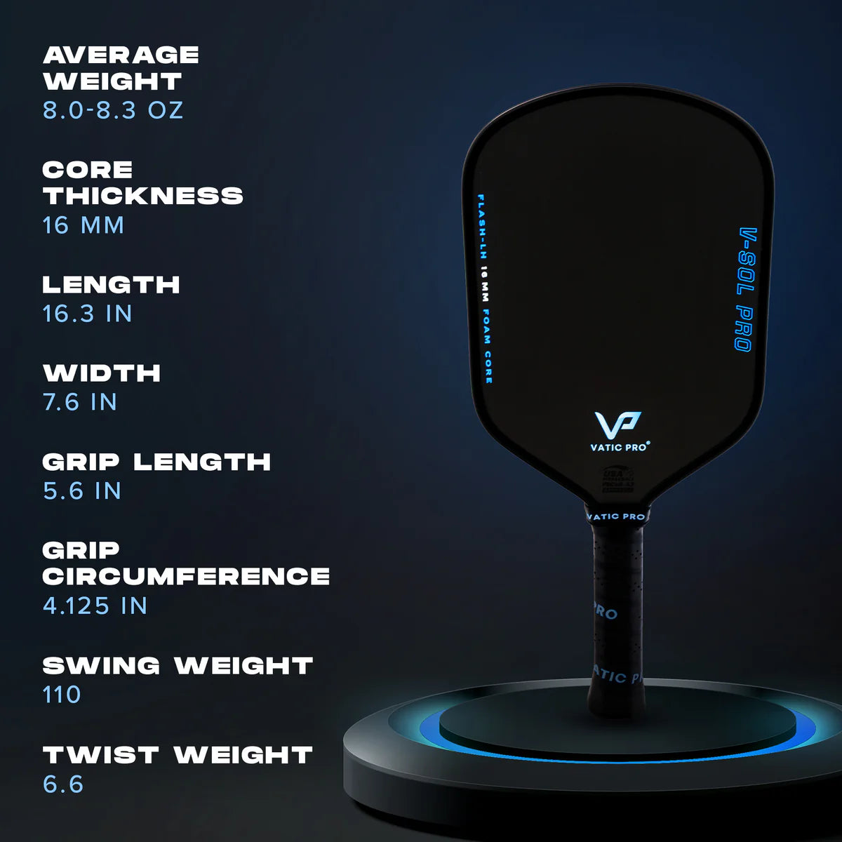 VATIC PRO V-Sol Pro (Flash/V7) (16mm) (Includes Paddle Cover)